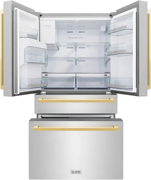 ZLINE Autograph Edition 36" 21.6 Cu. Ft. Stainless Steel Counter Depth Freestanding French Door Refrigerator-1