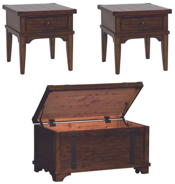 Liberty Furniture Aspen Skies 3-Piece Russet Brown Table Set-0