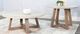 American Wholesale Furniture Rogan Light Gray End Table with Wheat Base-1