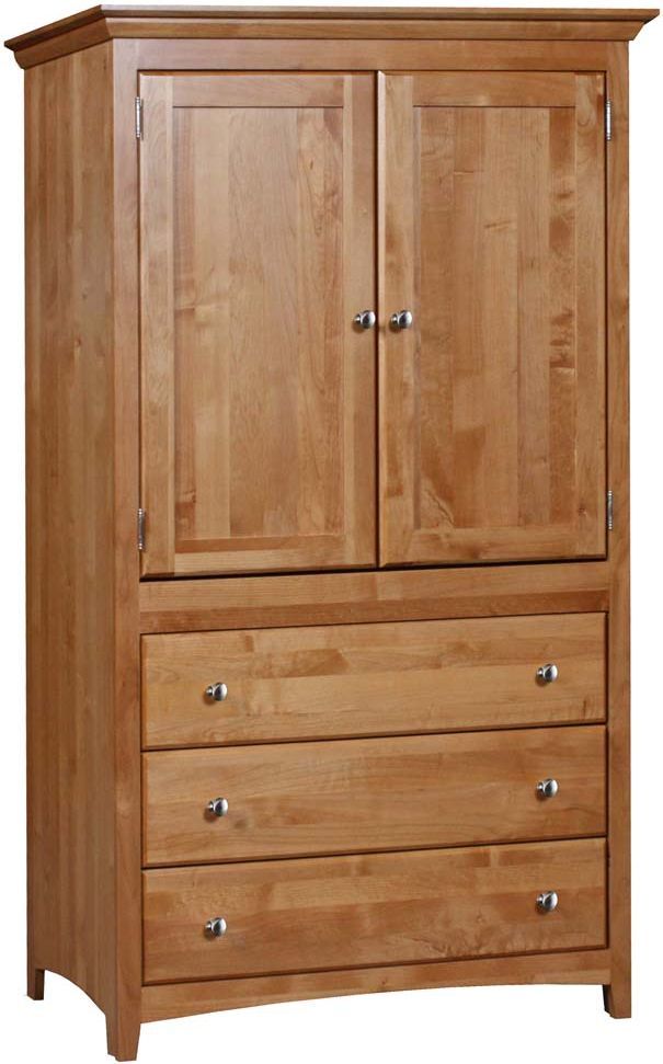 Archbold Furniture Customizable Alder Shaker Armoire Colony House