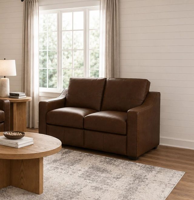 Flexsteel® Hudson Woodland Leather Loveseat-1