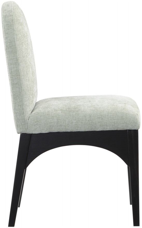 Meridian Furniture Waldorf Mint/Black Chenille Upholstered Dining Chair-2