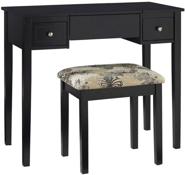 Linon Virginia 2-Piece Black Vanity Set-3