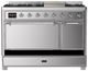 Ilve® Majestic III 48" Stainless Steel Pro Style Dual Fuel Liquid Propane Range with 8 Burners and Chrome Trim-2