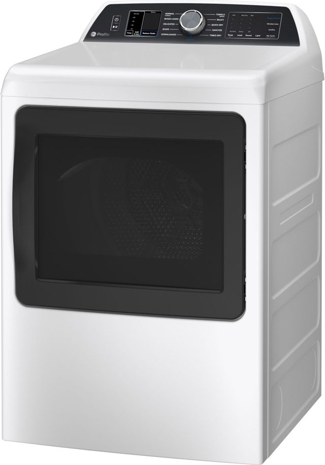 GE Profile™ 7.4 Cu. Ft. White Front Load Gas Dryer-3