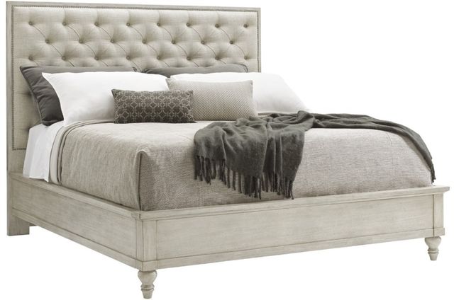 Lexington Home Oyster Bay Sag Harbor Beige King Tufted Upholstered Panel Bed-0