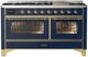 Ilve® Majestic III 60" Midnight Blue Pro Style Dual Fuel Natural Gas Range with Triple Glass Door and Brass Trim-0