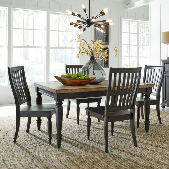 Liberty Furniture Harvest Home 5-Piece Barley Brown/Chalkboard Rectangular Dining Set-1