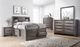 American Wholesale Furniture Emily Gray Queen Bookcase Storage Bed-1
