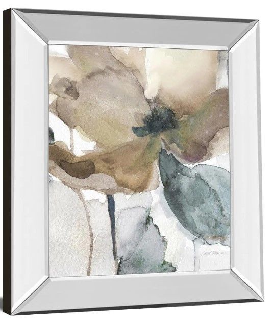 Classy Art Watercolor Poppy I by Carol Robinson Mirror Framed Wall Art-0