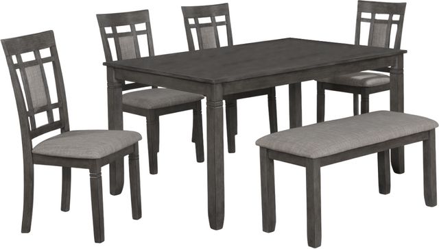 Crown Mark Paige 6-Piece Gray Dining Table Set-0
