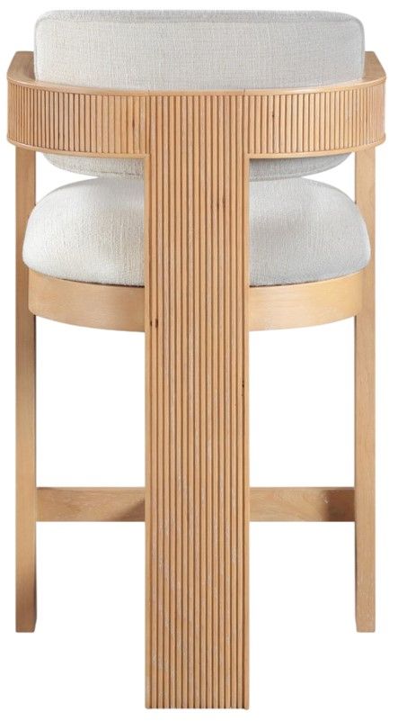 Meridian Furniture Sacha Cream/Natural Upholstered Counter Stool-4