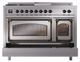 Ilve® Nostalgie II Noblesse 48'' Stainless Steel Pro Style Dual Fuel Range with Burnished Trim-3