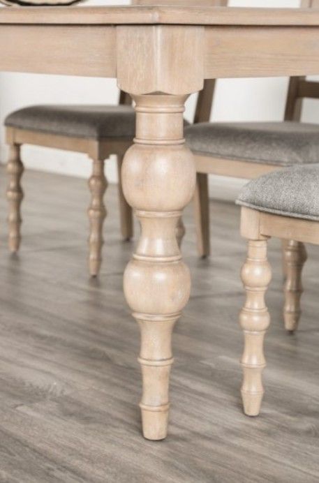 Furniture of America® Chesapeake Light White Wash Dining Table-3