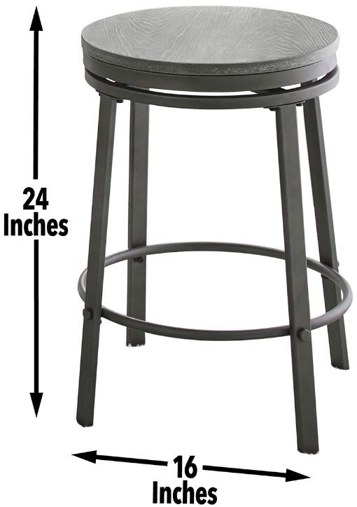 Steve Silver Co. Portland Gray Swivel Counter Stool-2