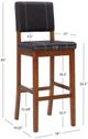Linon Milano Black/Walnut Bar Stool-2