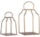 A & B Home 2-Piece Antique Gold King Cottage Lantern Set-0