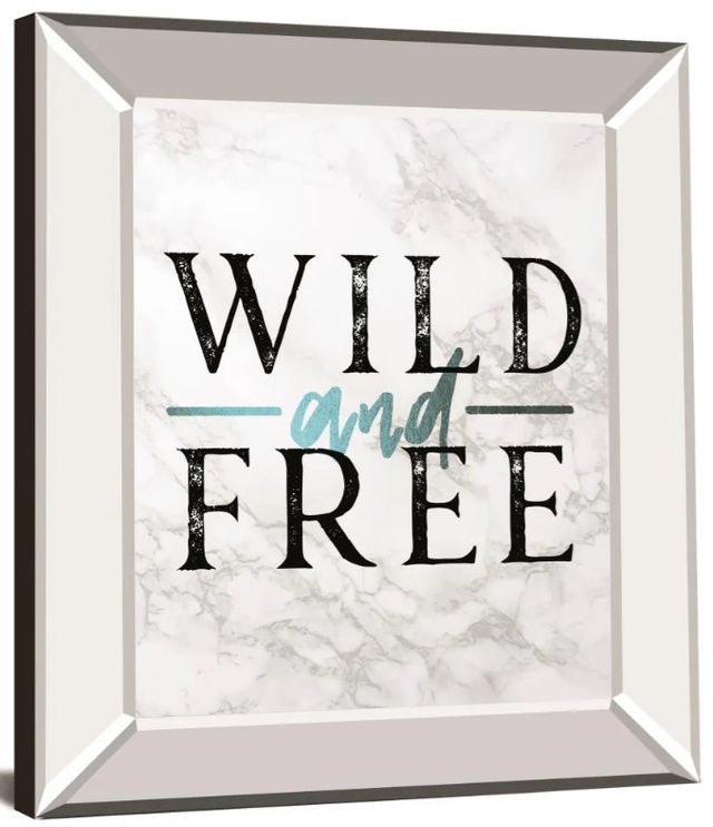 Classy Art Wild and Free Turquoise Marble Adventure Quote by Nature Magick Mirror Framed Wall Art-1
