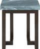 Elements International Kimble Dark Espresso End Table with Gray Marble Top-1