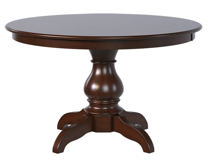 Country View Woodworking Customizable Westfield 38" Elm Top Dining Table with 1-Leaf and Brown Maple Base