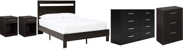 Signature Design by Ashley® Finch 5-Piece Black Full Panel Platform Bed Set-0