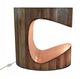 A & B Home Oval Steel Tabletop Side Table with Wood Lighting -1