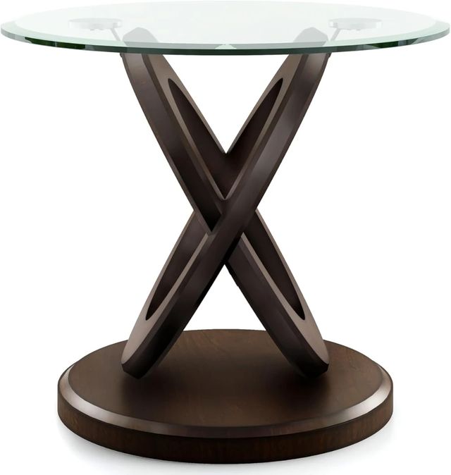 Furniture of America® Atwood II Glass Top End Table with Dark Walnut Base-3