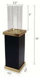 A & B Home Black/Clear Pillar Hurricane on Stand-3