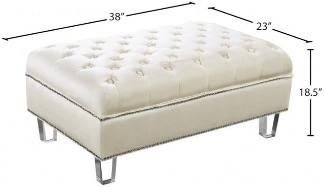 Meridian Furniture Lucas Cream Upholstered Ottoman-3