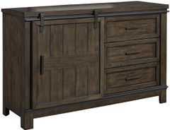 Liberty Furniture Thornwood Hills Rock Beaten Gray Barn Door Dresser