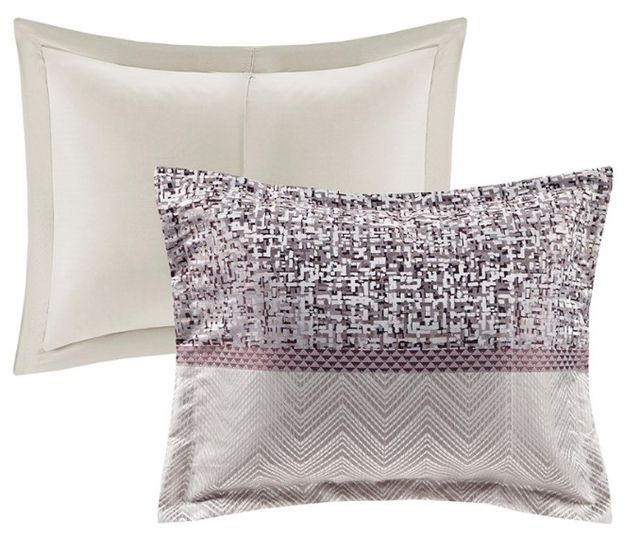 Olliix by Madison Park Rhapsody 7 Piece Purple Queen  Jacquard Comforter Set-1