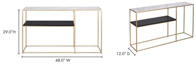 Moe's Home Collection Mies Black/Gold/White Console Table-2