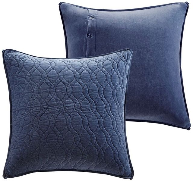 Olliix by Madison Park Signature Maison Blue King/California King Cotton Clip Jacquard Damask Comforter Set-2
