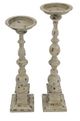 A & B Home Hamilton 2-Piece Weathered White Candle Holder Set-1