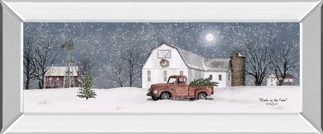 Classy Art Winter on the Farm by Billy Jacobs Mirrored Frame Wall Art-0