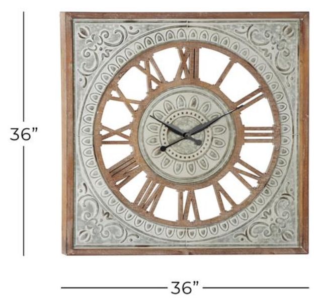 Deco Marche Brown Scroll Wall Clock-3
