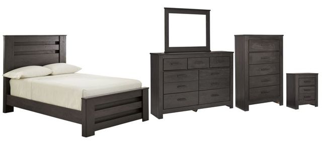 Signature Design by Ashley® Brinxton 5-Piece Charcoal Full Panel Bed Set-0