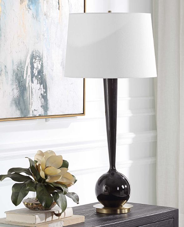 Uttermost® Brielle Black Glaze Table Lamp-1