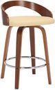 Armen Living Sonia Cream/Walnut Swivel Counter Stool-0