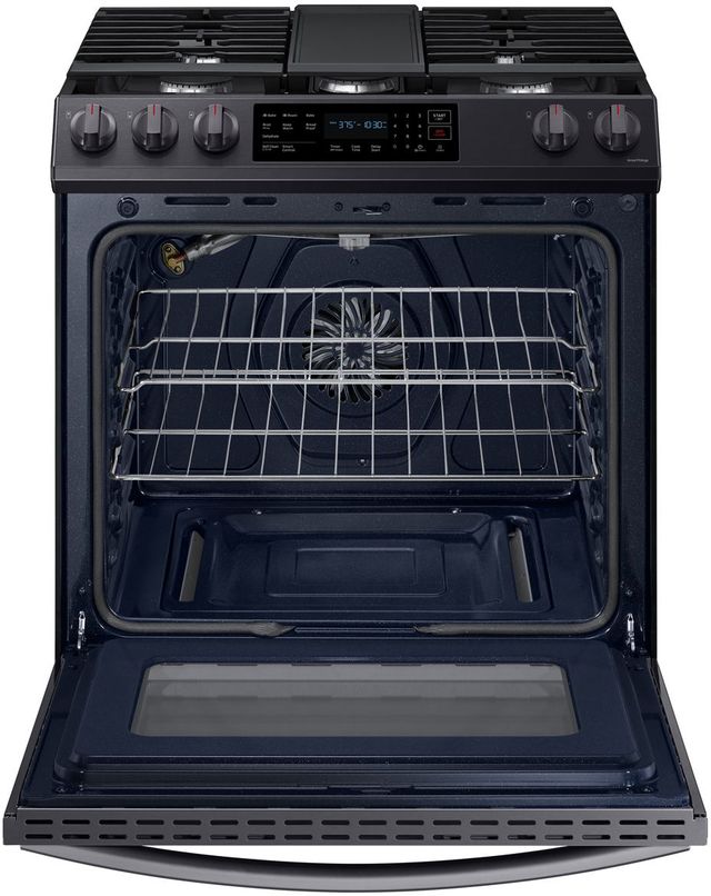 Samsung 30" Fingerprint Resistant Black Stainless Steel Front Control Slide-In Gas Range-1