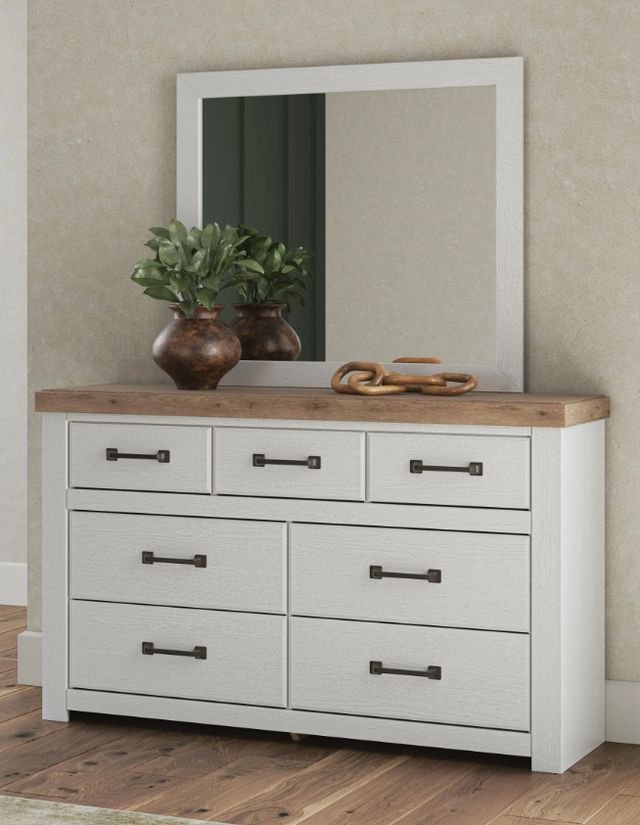 Benchcraft® Savonport Brown/White Dresser and Mirror-1