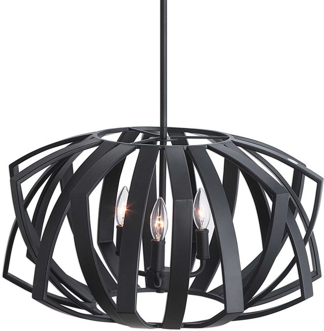 Uttermost® Thales Black Geometric Pendant Light-4
