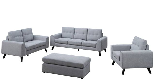 Mazin Furniture Evelyn Neutral Light Gray Ottoman-2