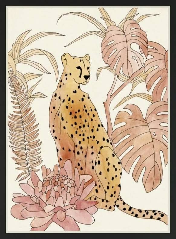 Classy Art Blush Cheetah III by Annie Warren Wall Art-1