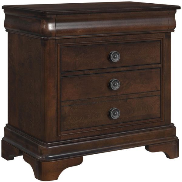 Elements International Cameron 4-Piece Cherry King Sleigh Bedroom Set-3