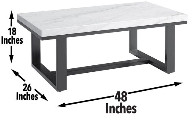 Steve Silver Co. Lucca White Cocktail Table with Espresso Base-1