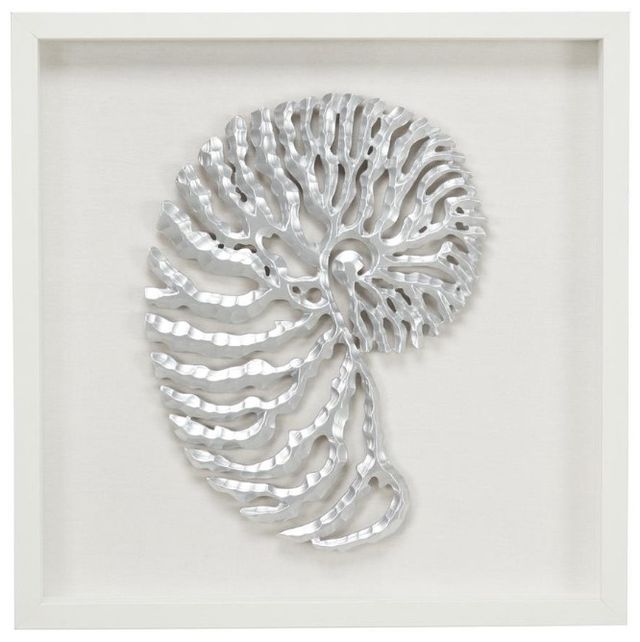 Deco Marche Silver Large Shell Shadow Box Wall Decor-0