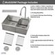 Forno Acqua MultiSINK Stainless Steel 10" Dual Mount Double Bowl Sink with Waterfall Faucet-4
