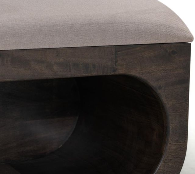 International Furniture Direct Balam Ivory/Stained Dark Bench-3