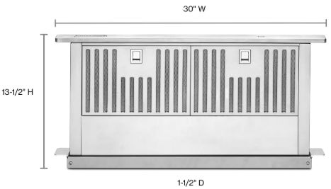 KitchenAid® 30" Stainless Steel Downdraft Range Hood-2